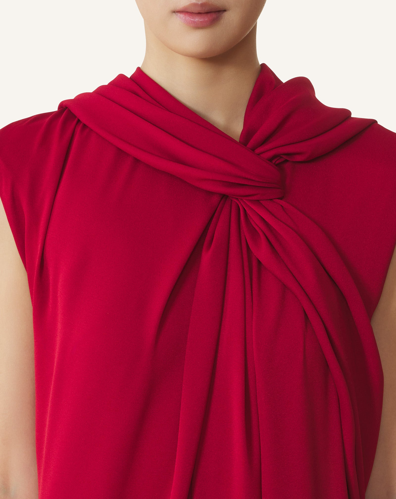 LONG SATIN KNOTTED DRESS - 5