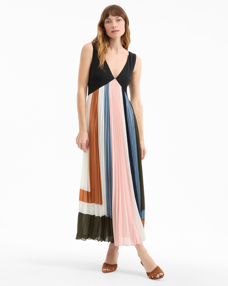 VERONICA BEARD NELLY PLEATED MAXI DRESS outlook