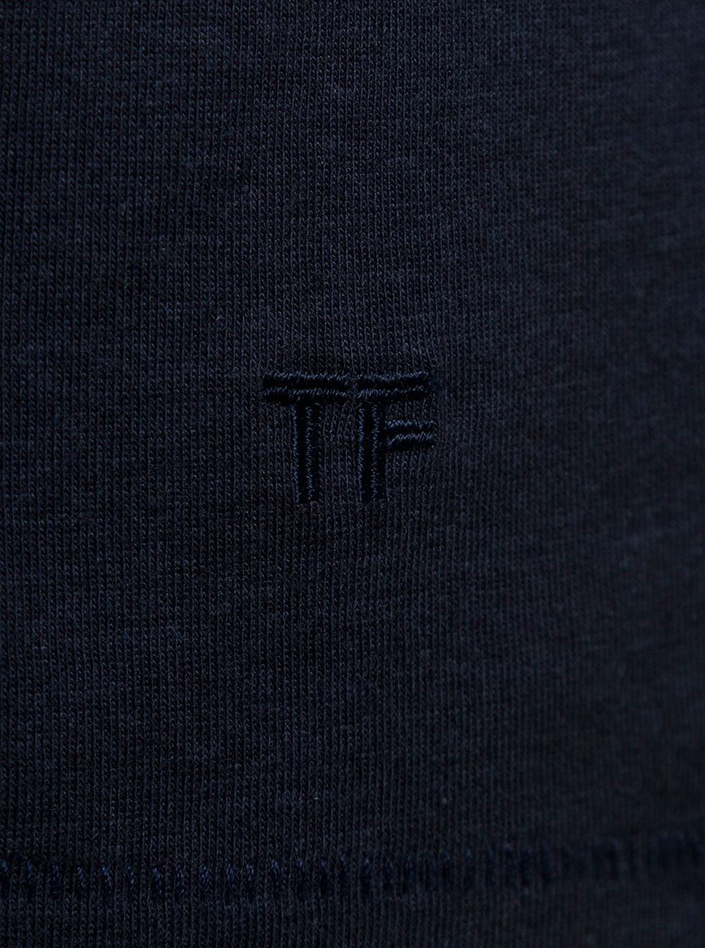 Tom Ford Men Blue Crew Neck T-Shirt With Embroidered Logo In Cotton Blend Man - 3