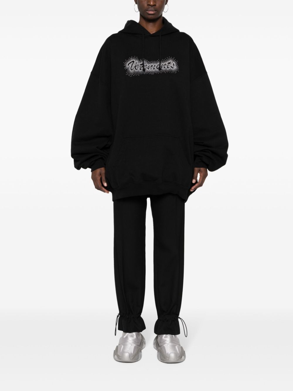 studded-logo cotton-blend hoodie - 2