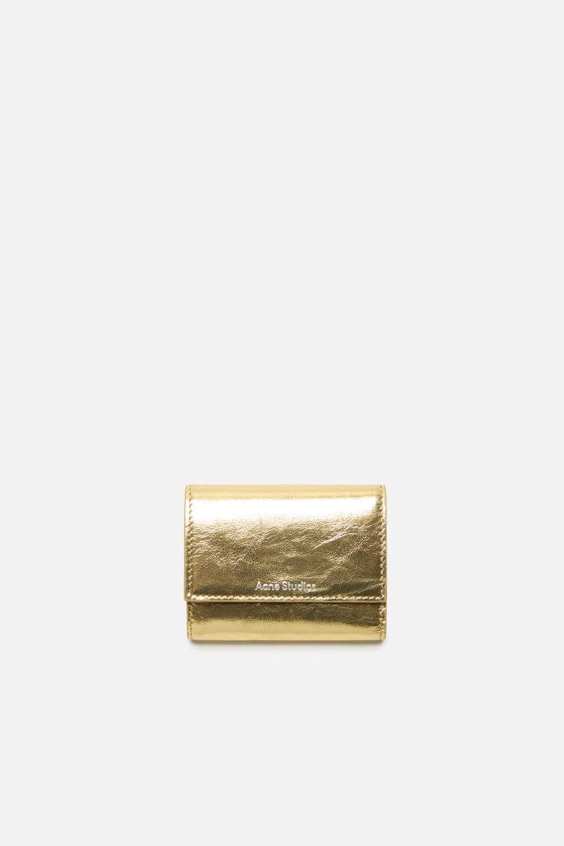Trifold leather wallet - Gold 1