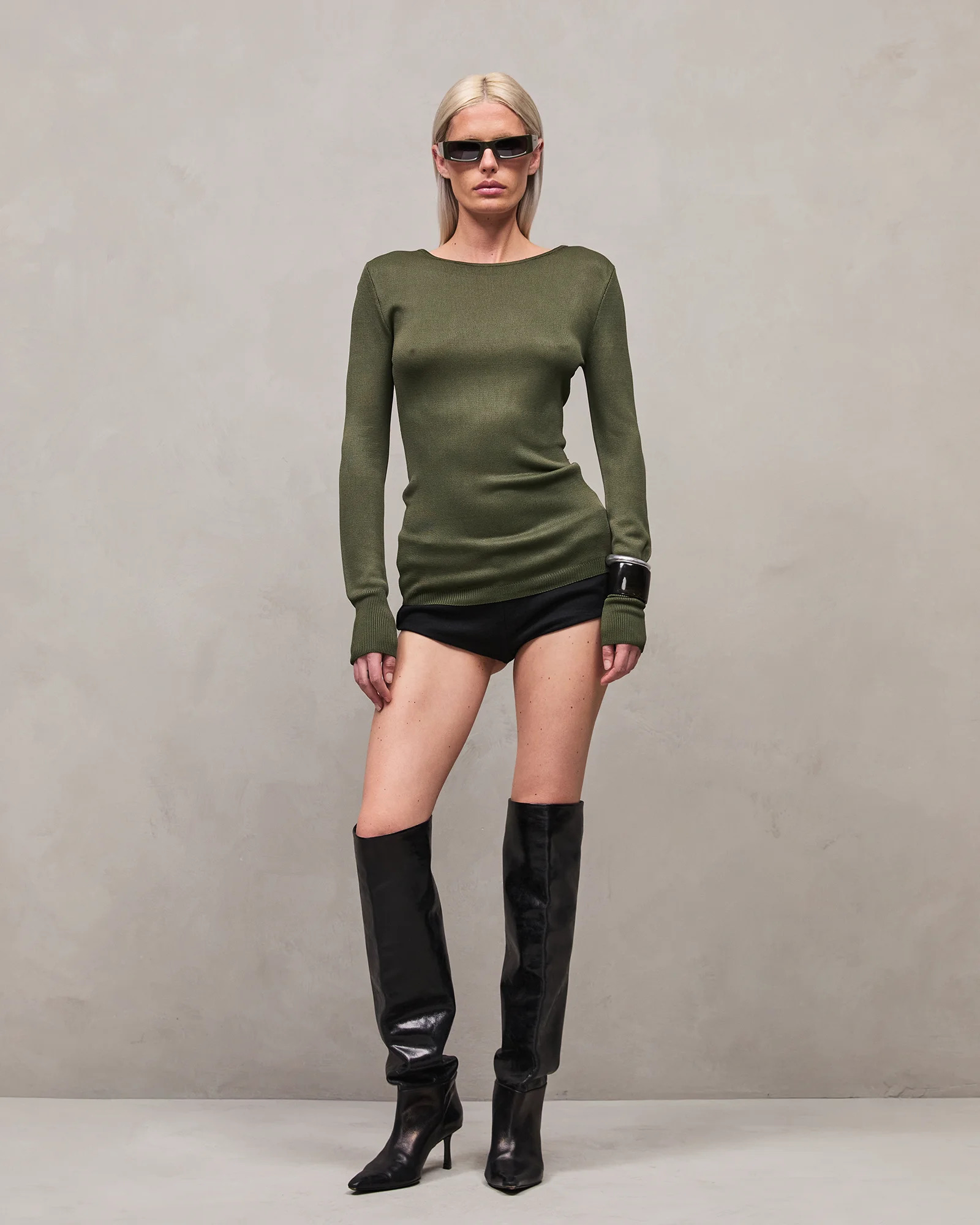 LS BOAT NECK TOP MOSS - 2