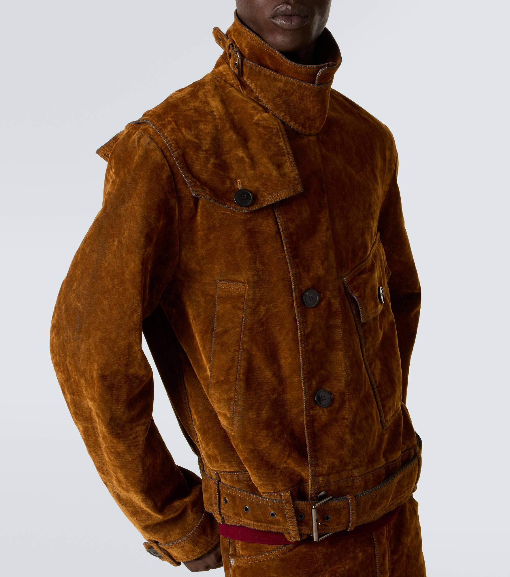 Vassel belted cotton biker jacket - 5