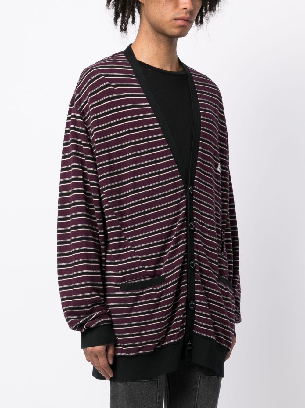 striped cotton cardigan - 3