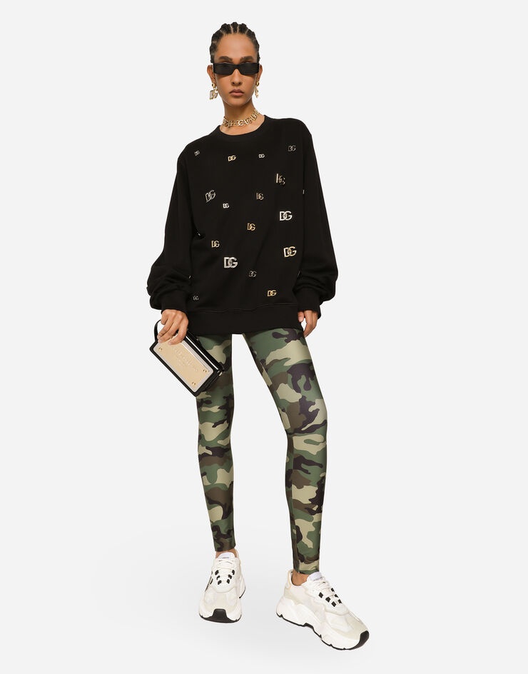 Camouflage-print jersey leggings - 5