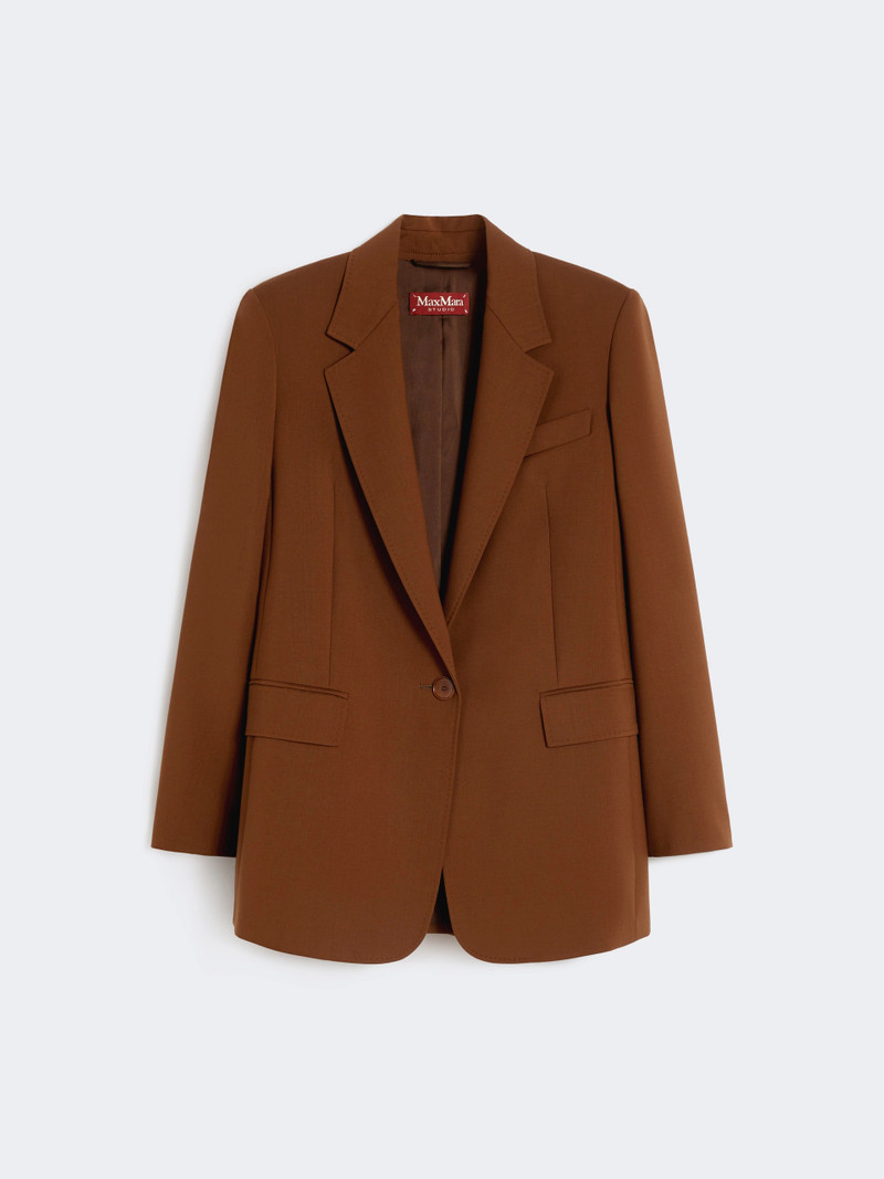 BALCO Single-breasted stretch wool blazer - CHOCOLATE 1