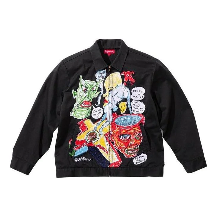 Supreme x Daniel Johnston Embroidered Work Jacket 'Black Multi-Color' SUP-SS20-631 - 1