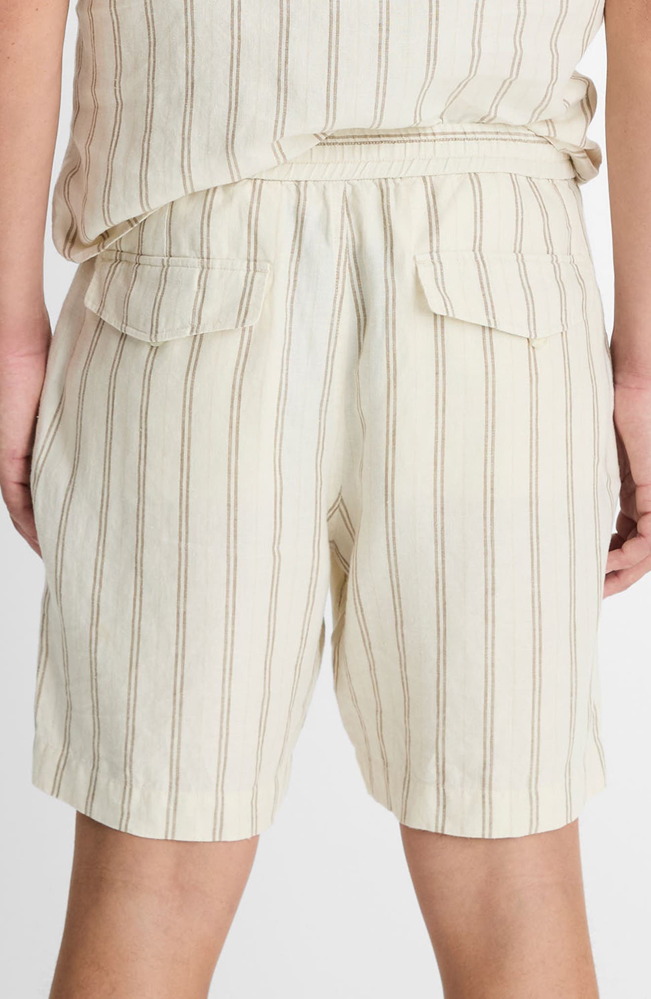 Vince Stripe Hemp Beach Shorts in Blanco at Nordstrom - 2