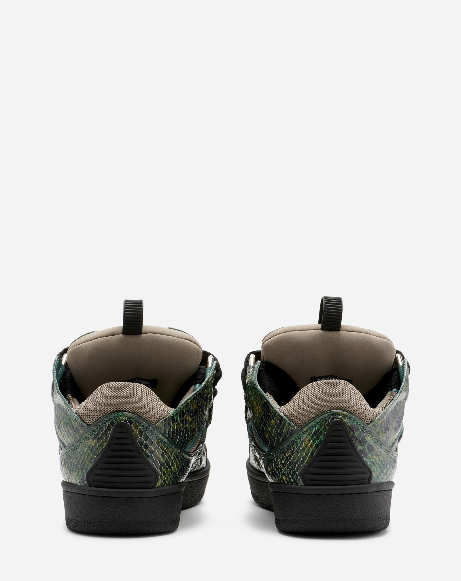 PYTHON PRINT LEATHER CURB SNEAKERS - 5
