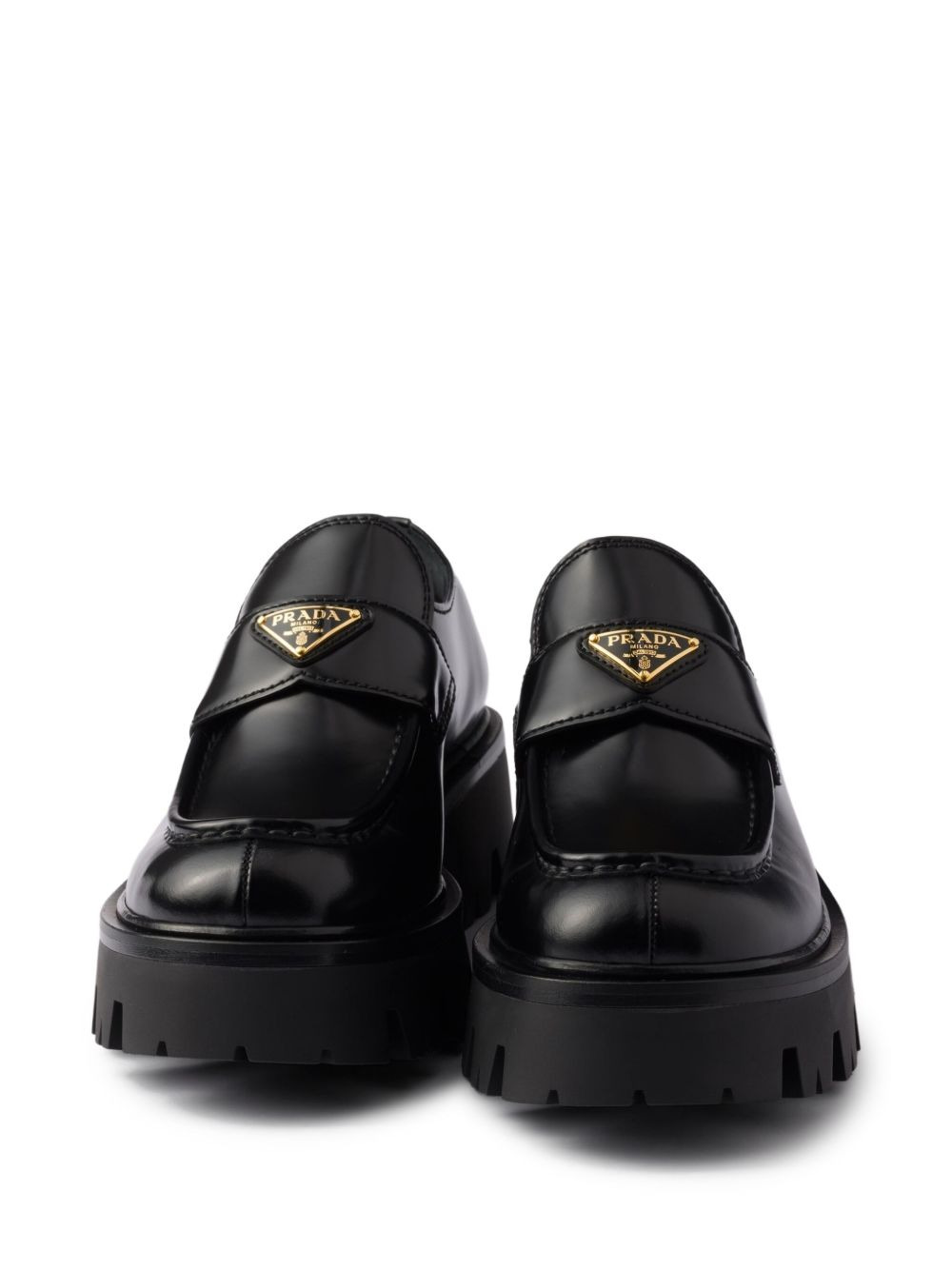triangle-logo platform loafers - 5