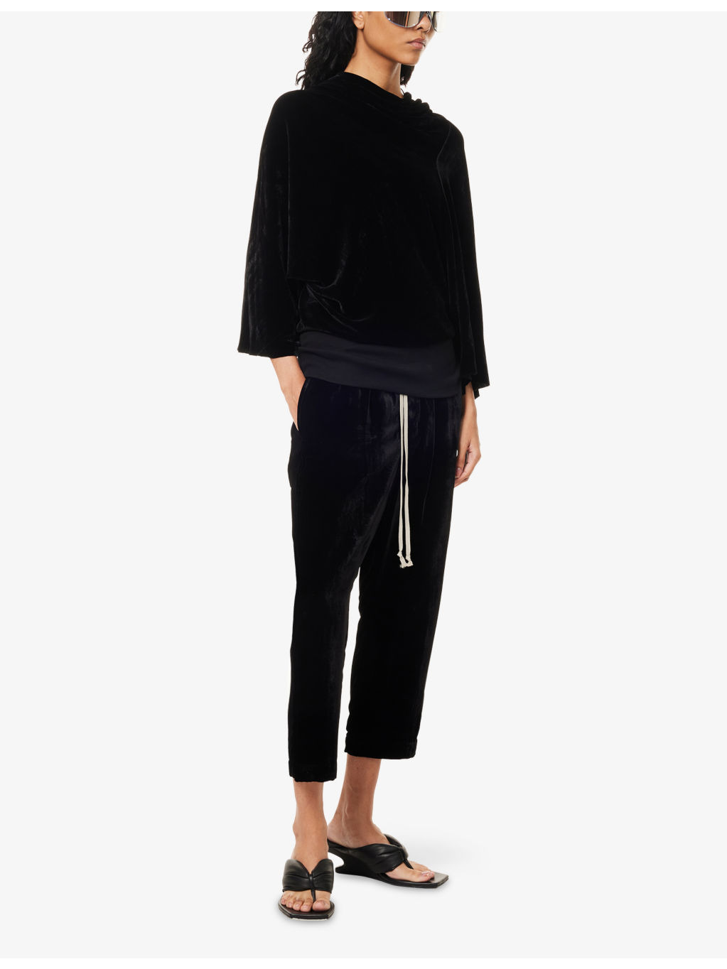 Cylinder Draped Woven Top - 2