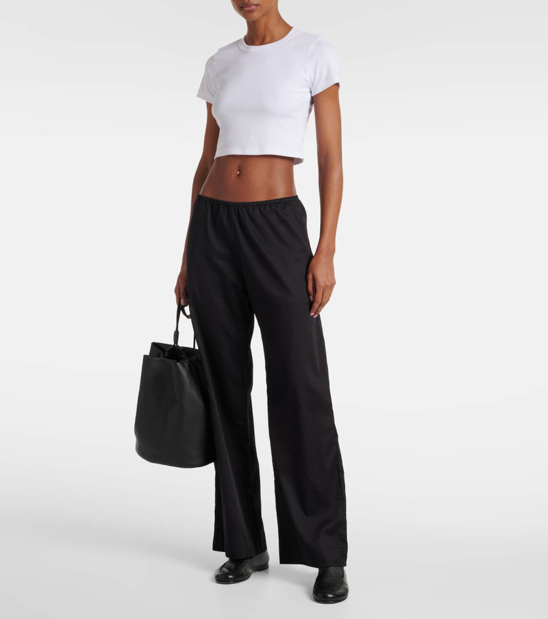 LESET Yoko mid-rise cotton wide-leg pants outlook