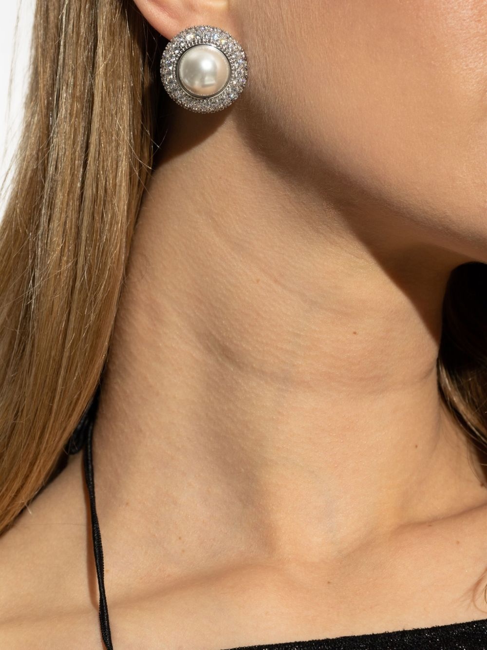 crystal-embellished stud earrings - 2