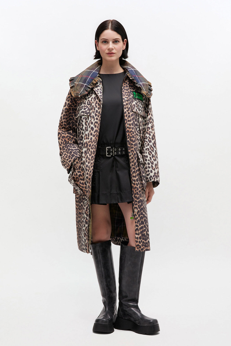 GANNI LONG COAT IN LEOPARD outlook