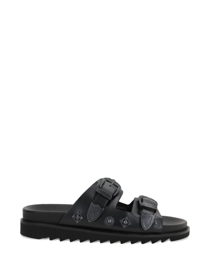 TOGA VIRILIS decorative studs buckle leather sandals outlook
