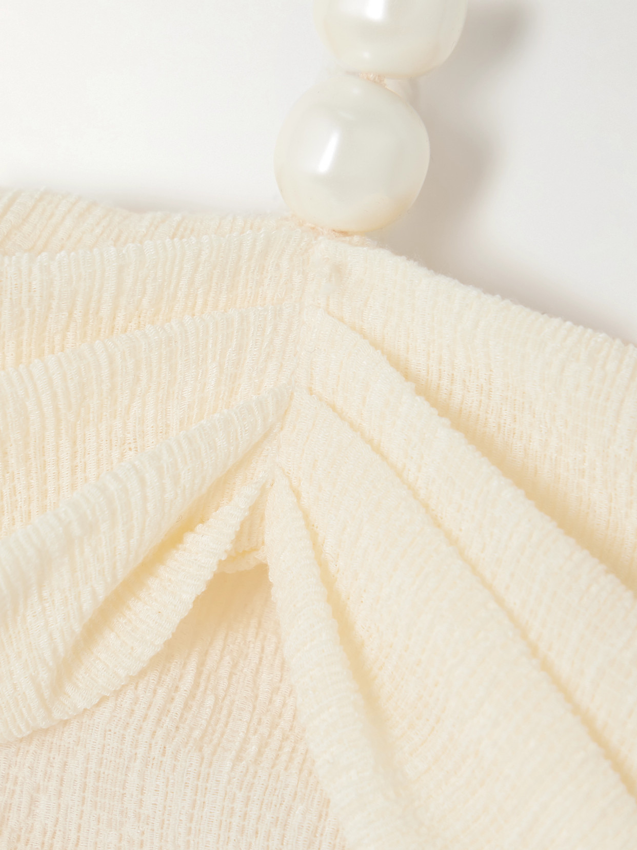Embellished Crinkled-gauze Halterneck Top - 4