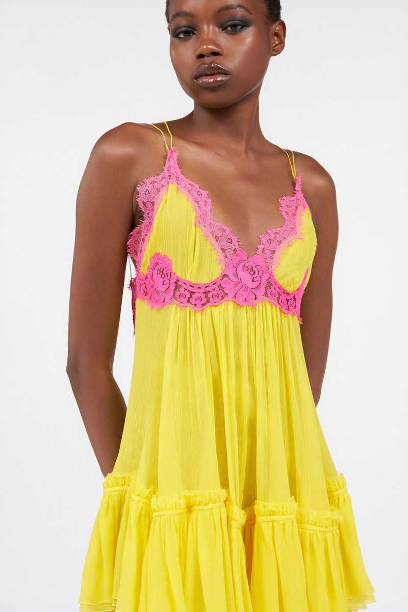 Chiffon Dress with Lace Detail 6