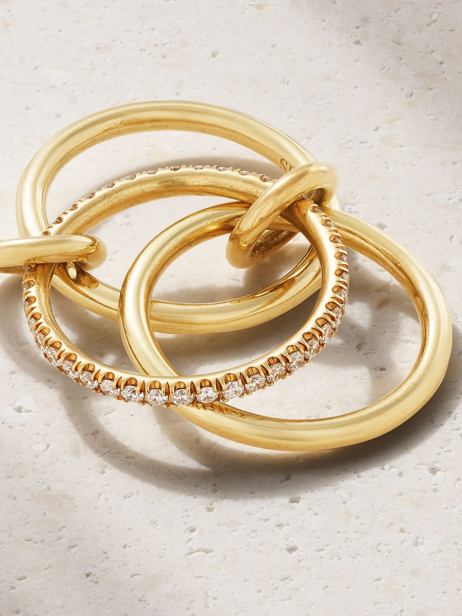 Sonny set of three 18-karat gold diamond rings Gold - 4