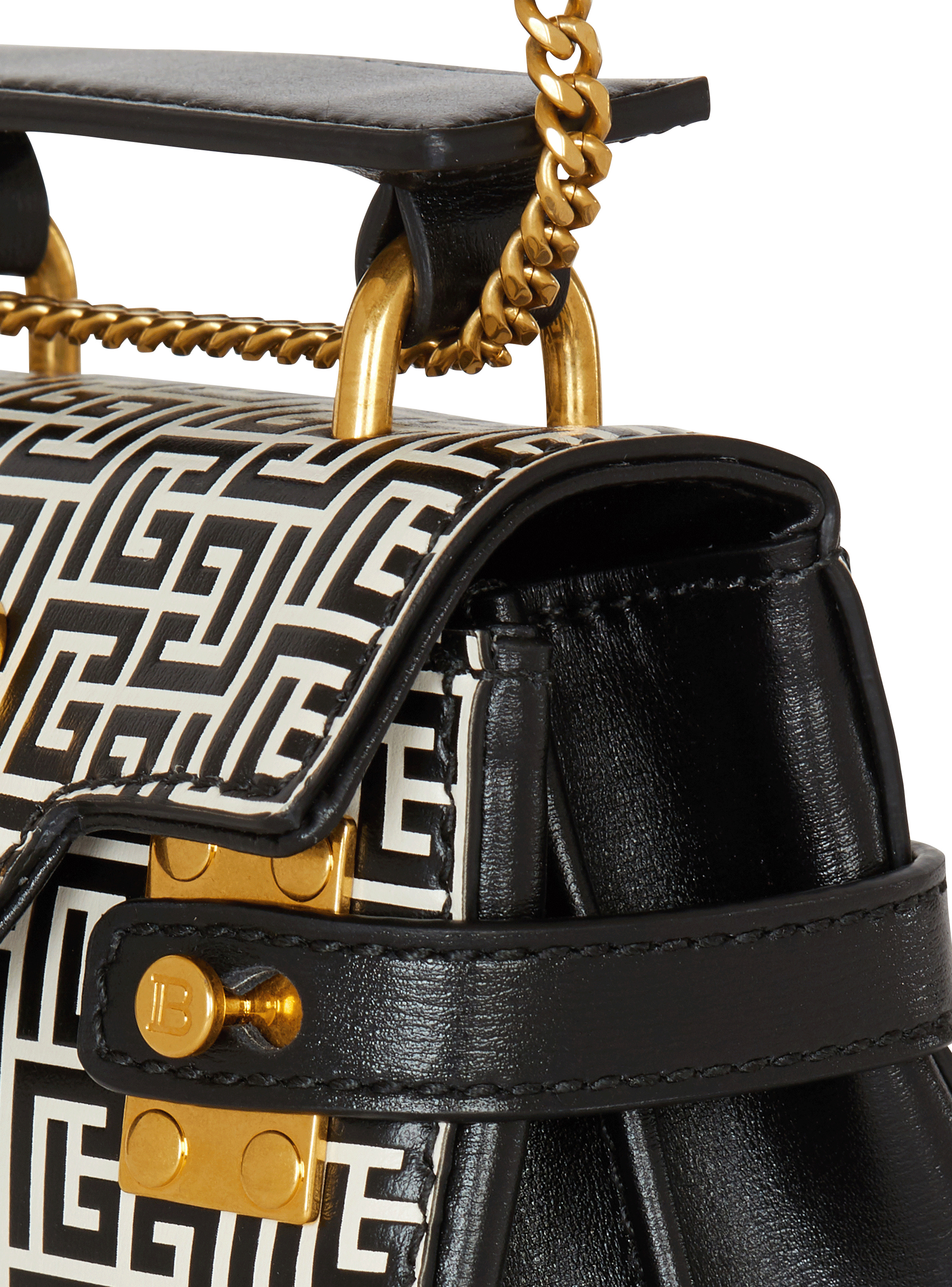 B-Buzz Mini 12 bag in embossed calfskin with a PB Labyrinth monogram - 5
