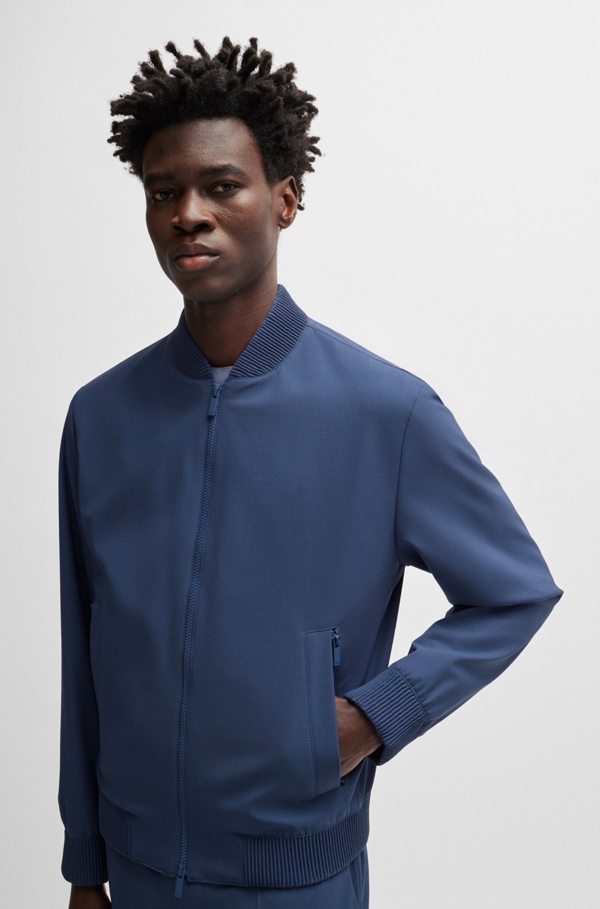 SLIM-FIT BLOUSON JACKET IN WOOL BLEND - 5