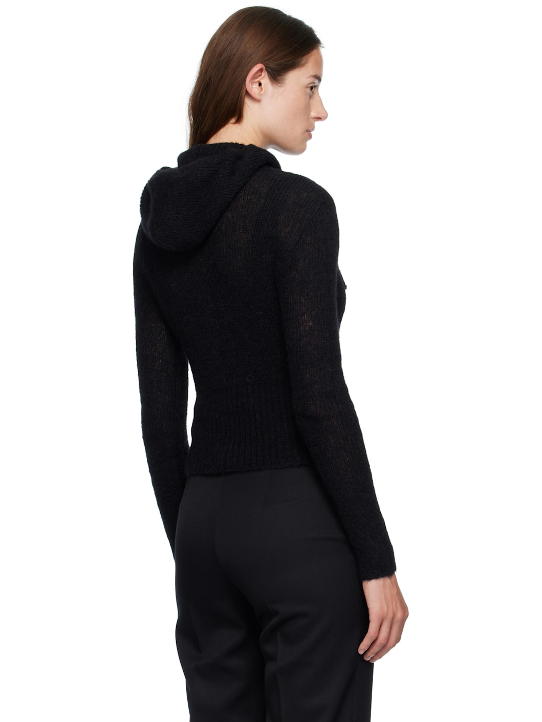 Black Compact Hood Cardigan - 3
