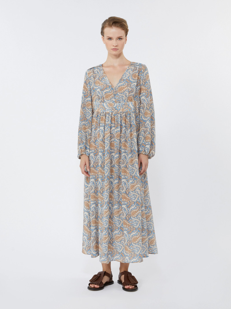 MARTORA Printed silk dress - LIGHT BLUE 3