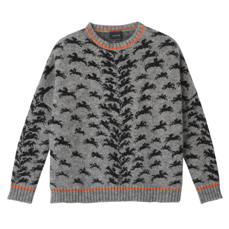 Round collar jumper Grey - Knit 1