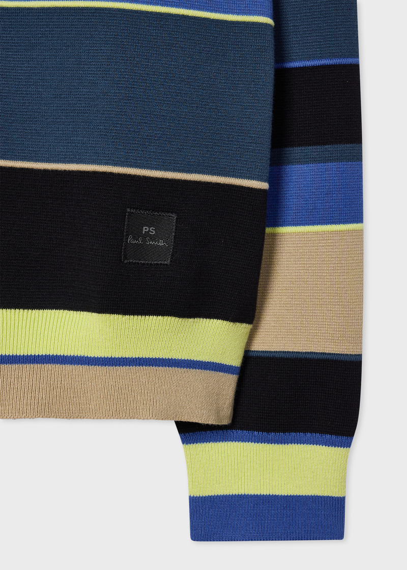 Paul Smith Blue Milano Cotton Stripe Cardigan outlook