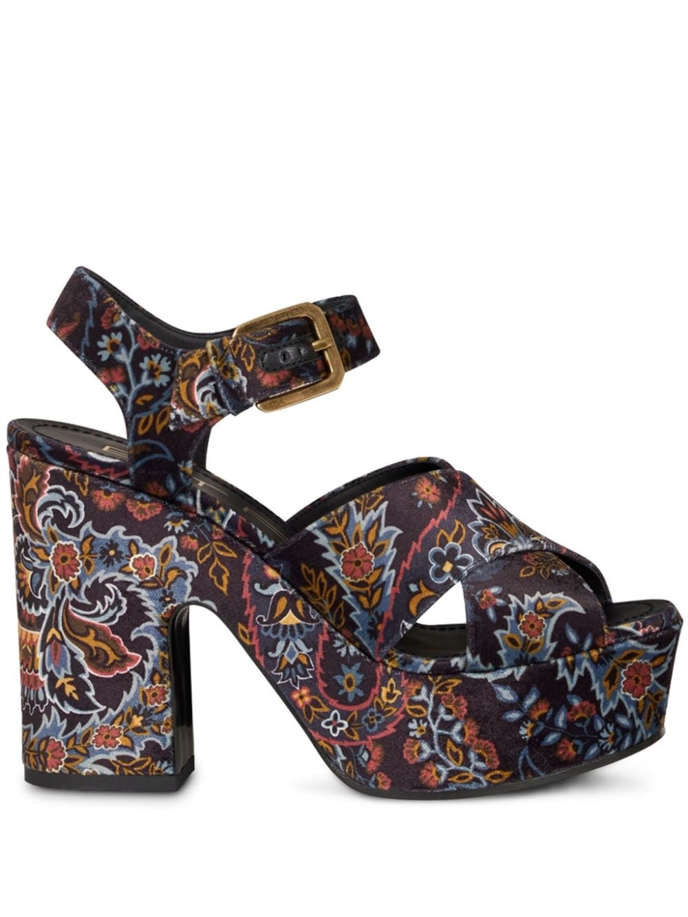 paisley-print leather sandals - 1