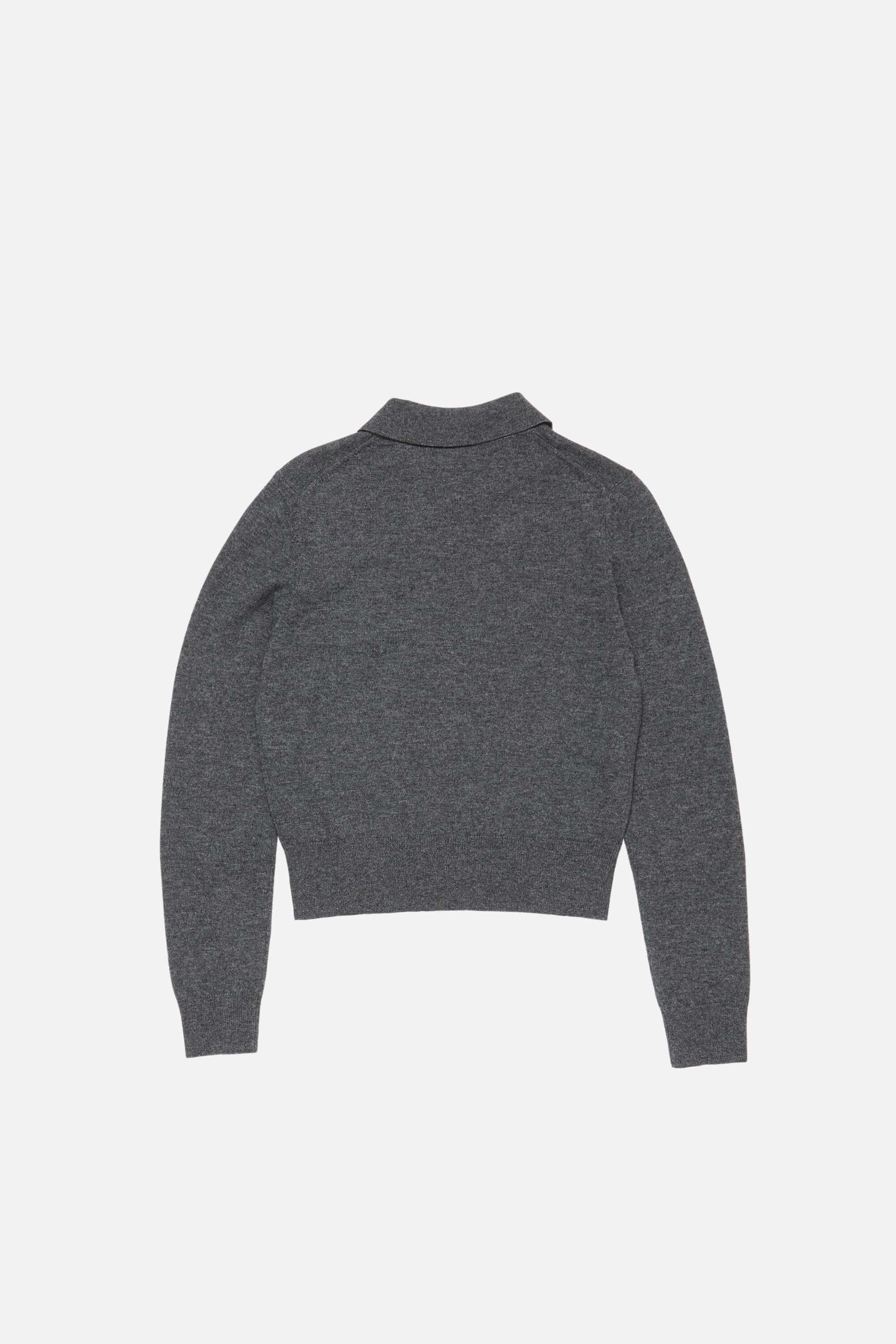 Yak wool polo sweater - Dark Grey Melange - 7