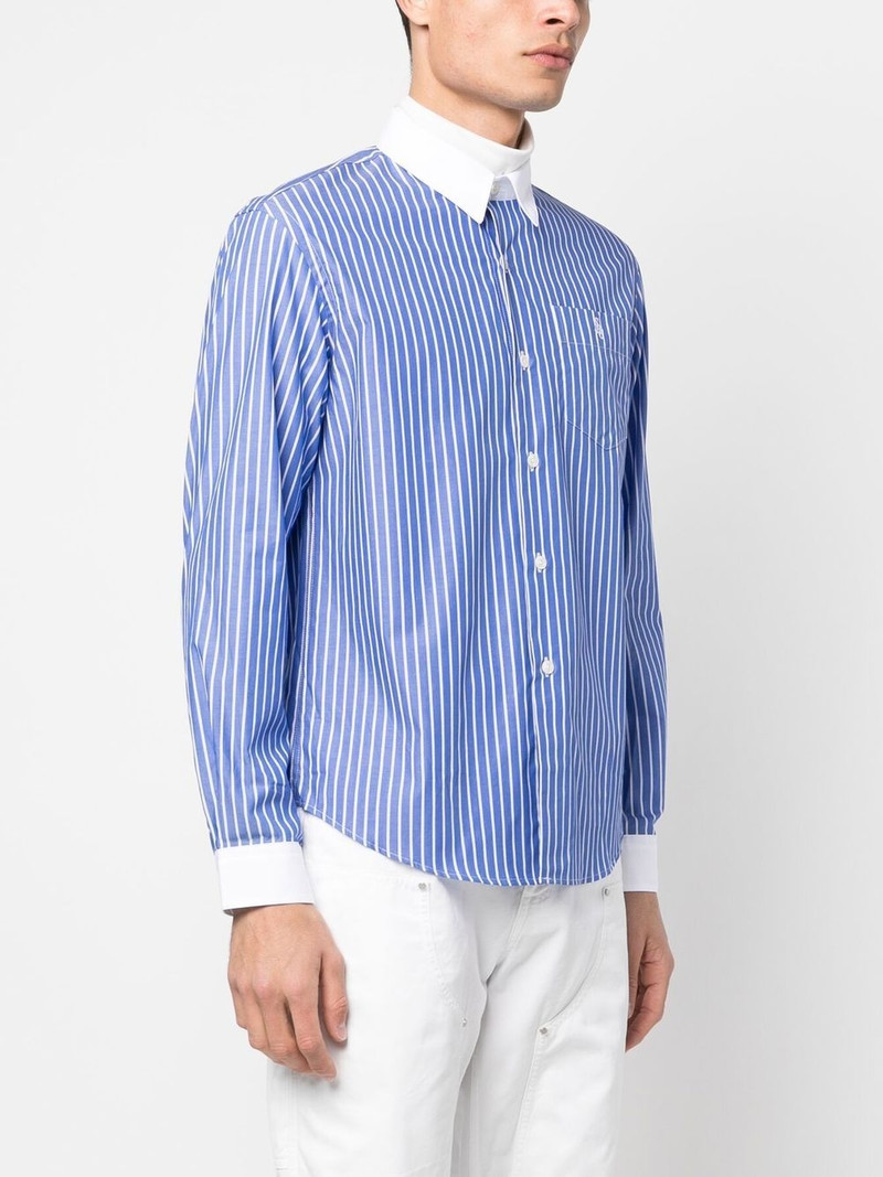 Sporty & Rich logo-embroidered stripe-print shirt outlook