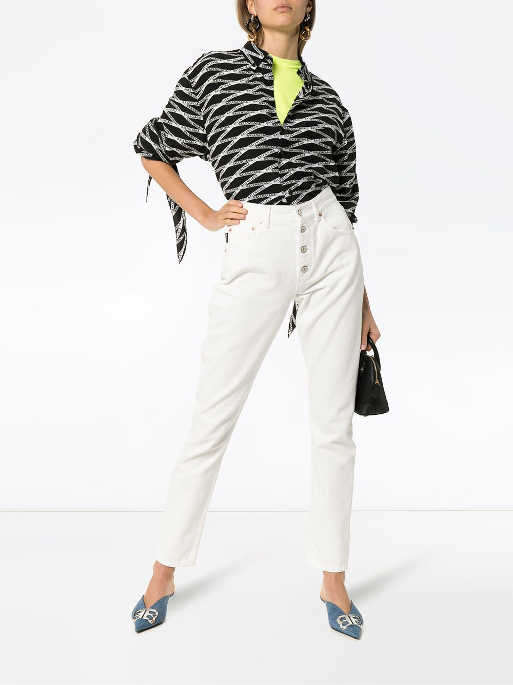 high waisted slim leg jeans - 2