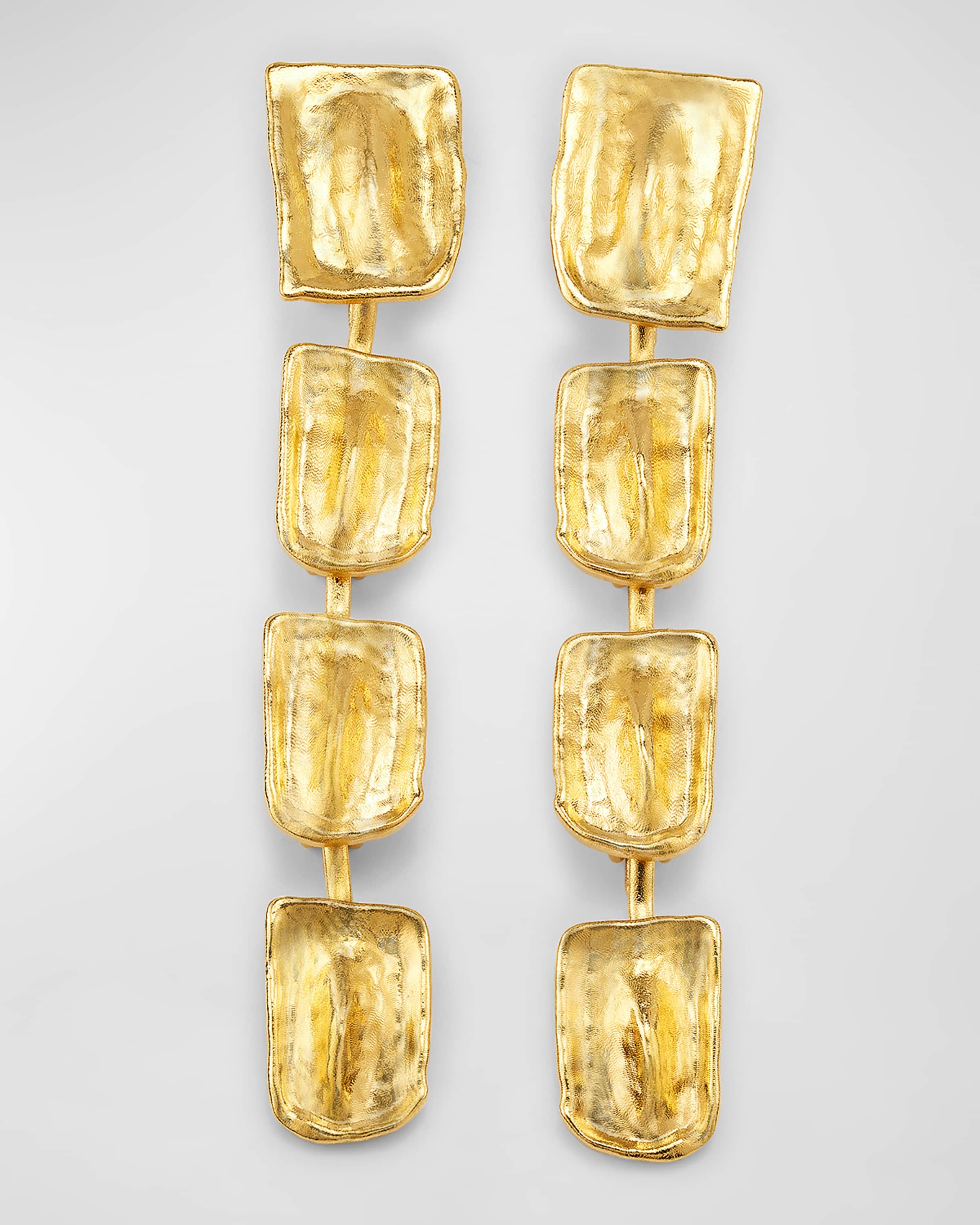 Brass Clip-On Drop Earrings - 1