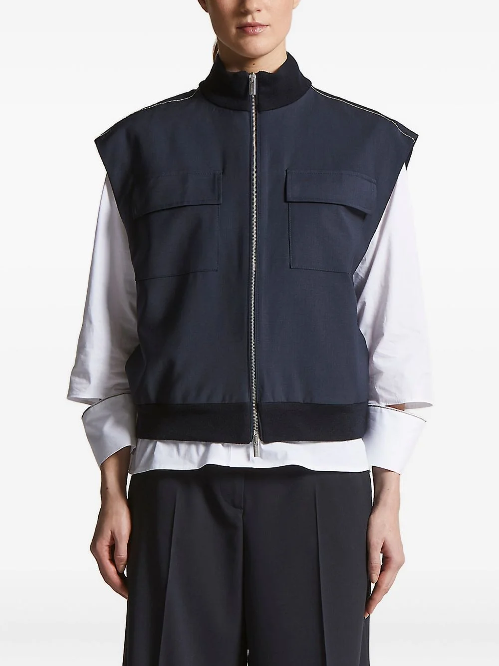 zip-front gilet - 1