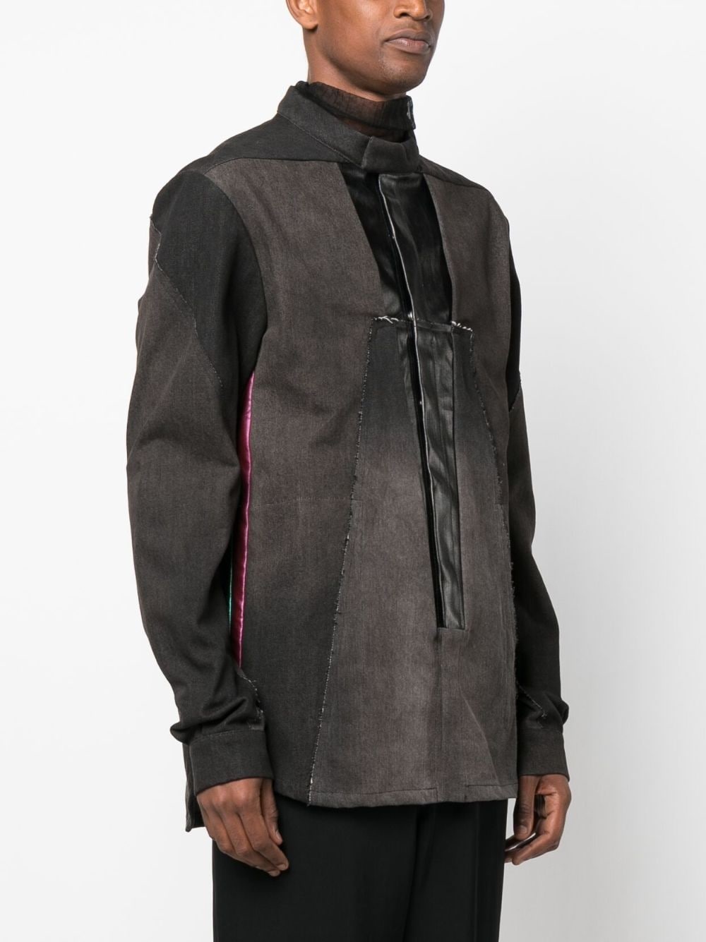 deconstructed panelled denim shirt jacket - 3