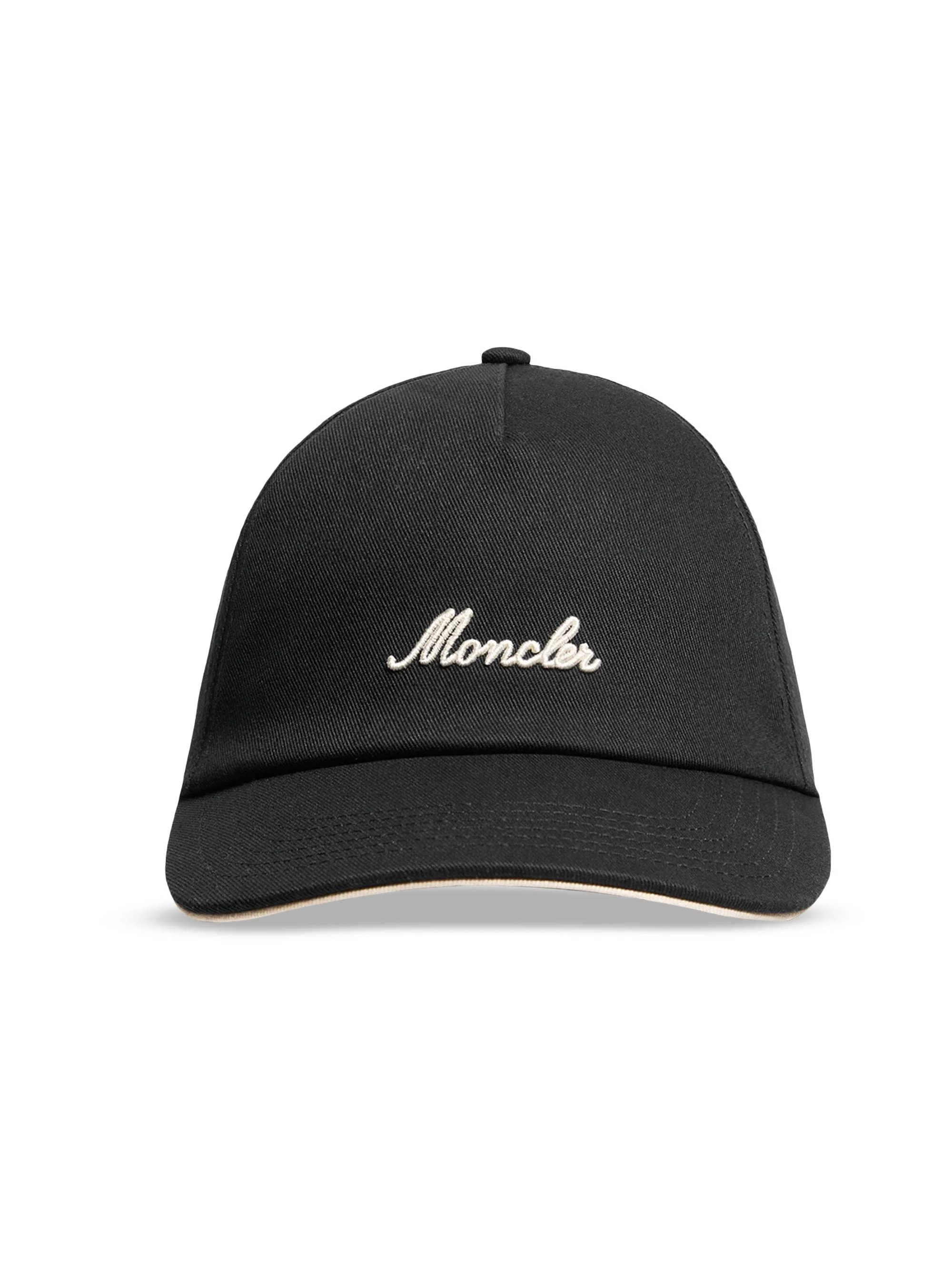 Men's Baseball Hat in Cotton Gabardine - Black - 1