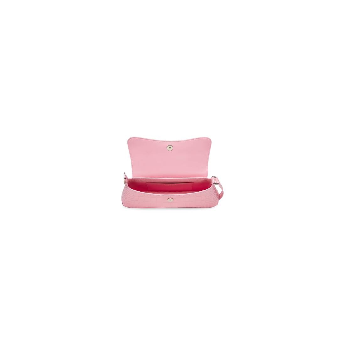 Women's Xx Small Flap Bag Crocodile Embossed in Pink - 6