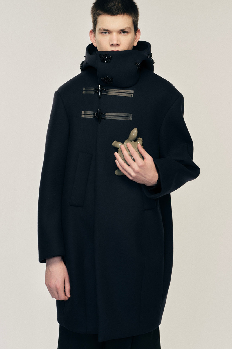 Simone Rocha Embellished Back Flap Cocoon Duffle Coat outlook