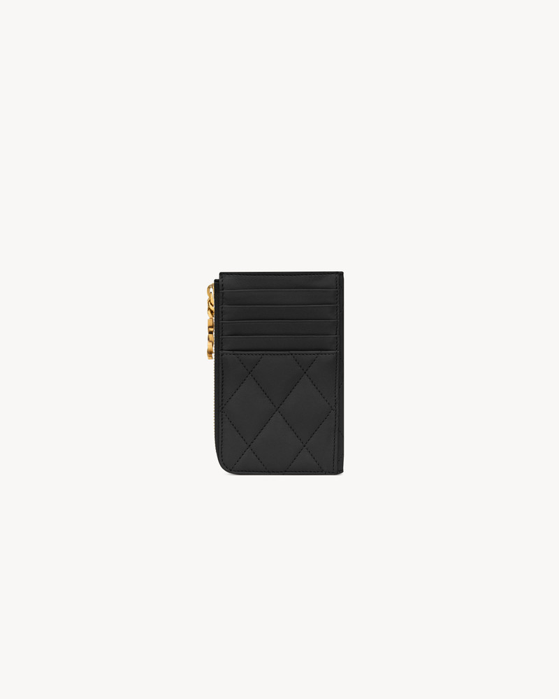 SAINT LAURENT CASSANDRE BIJOU ZIP CARD CASE IN LAMBSKIN outlook