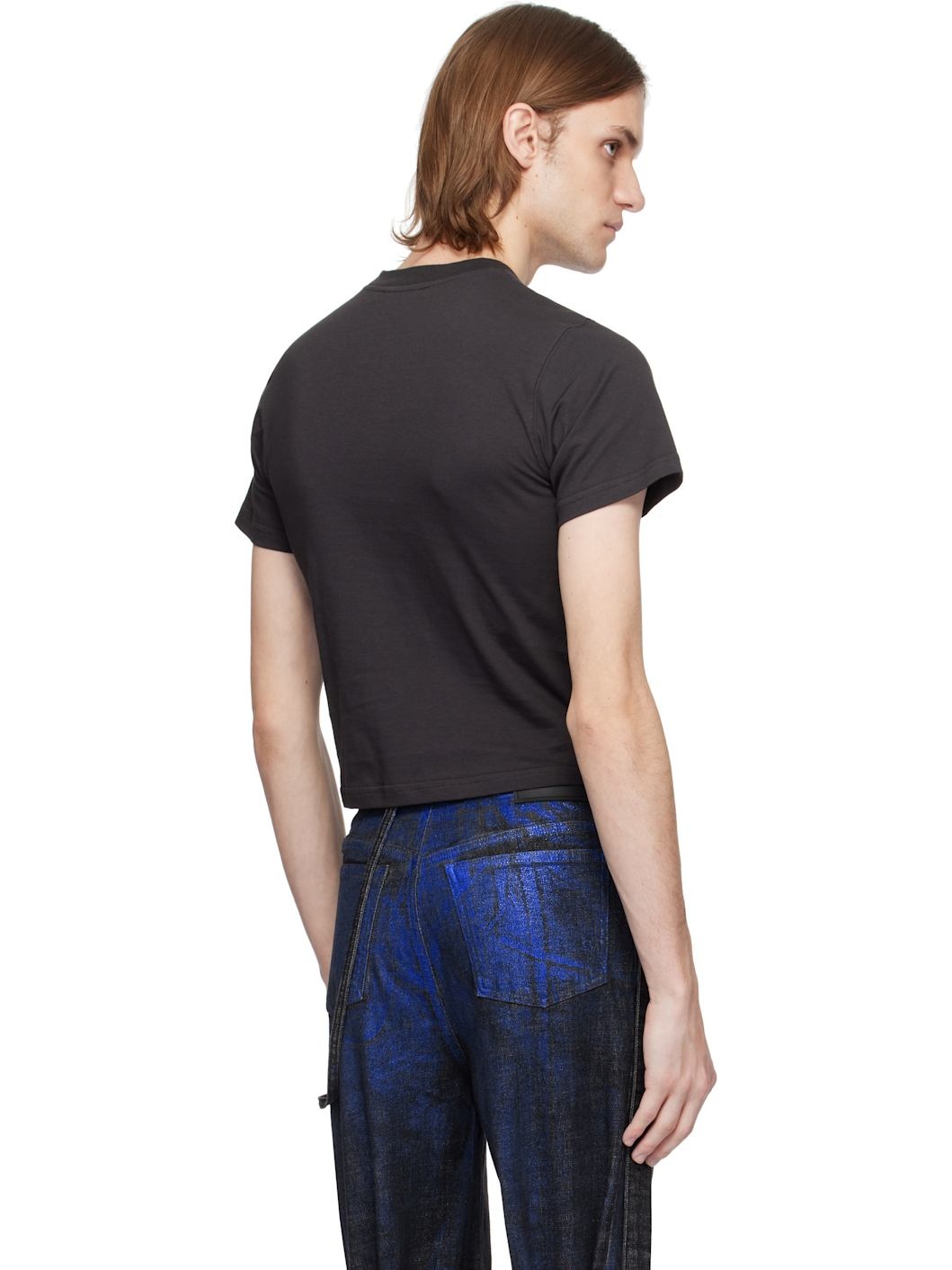 Black Fitted Puff Paint T-shirt - 3