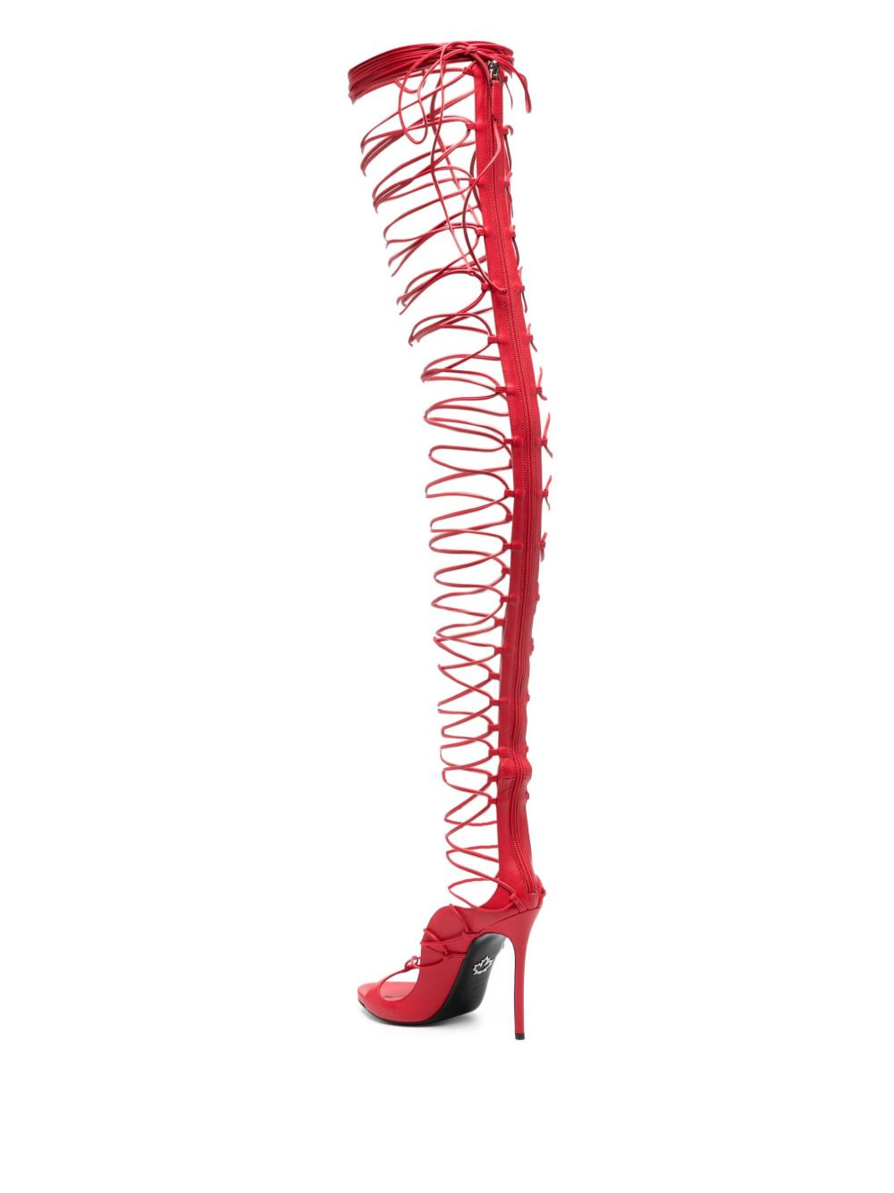 lace-up stiletto sandals - 3