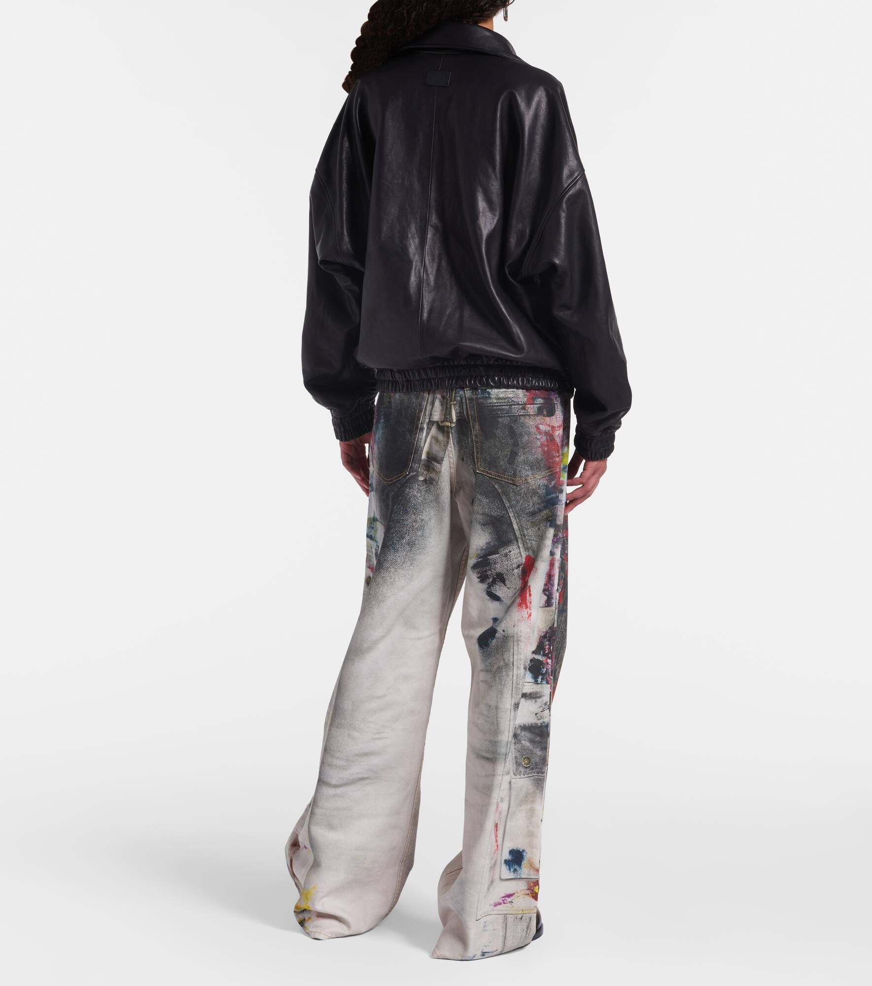 Logo leather jacket - 3