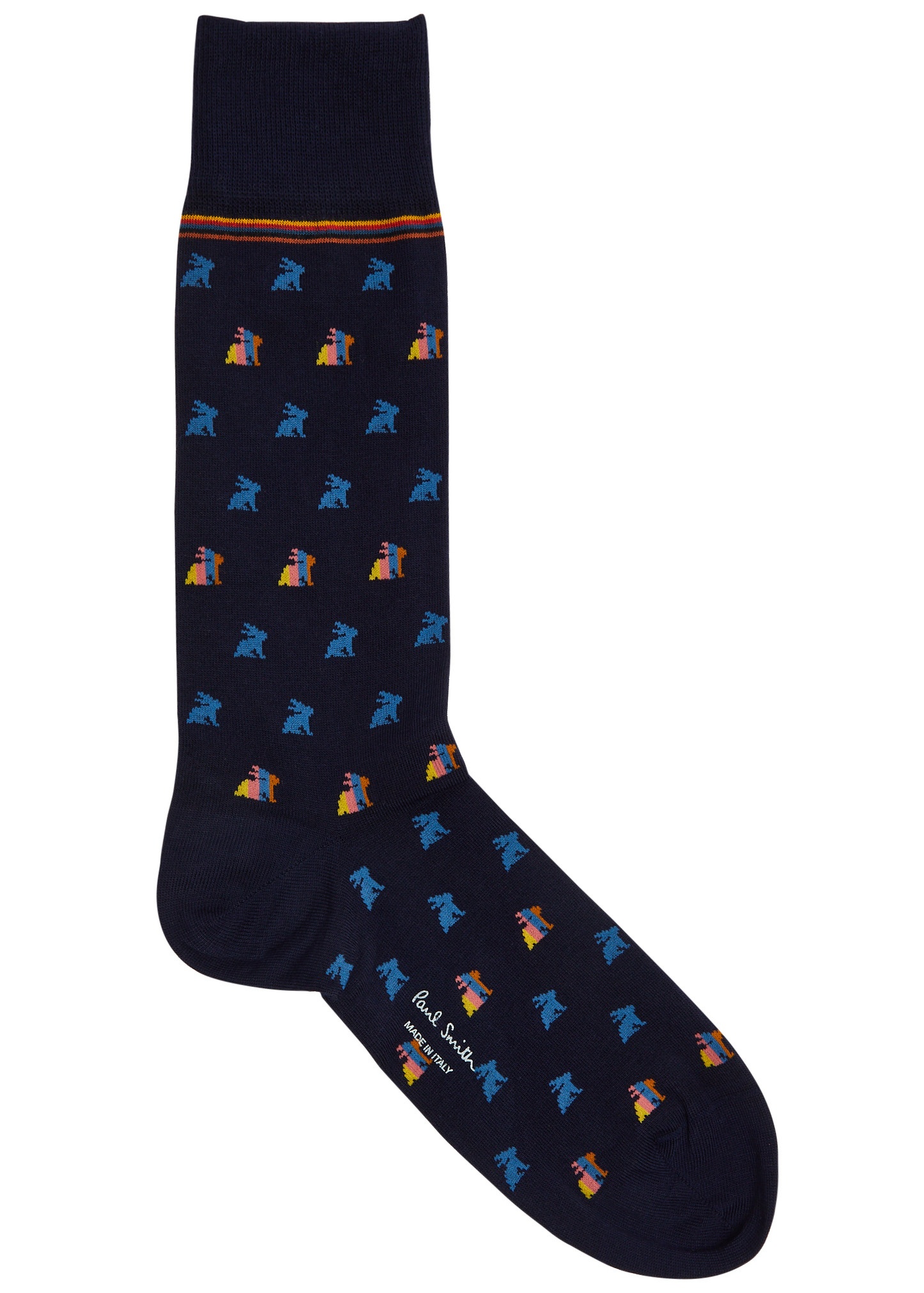 Cole rabbit-intarsia stretch-cotton socks - set of two - 2