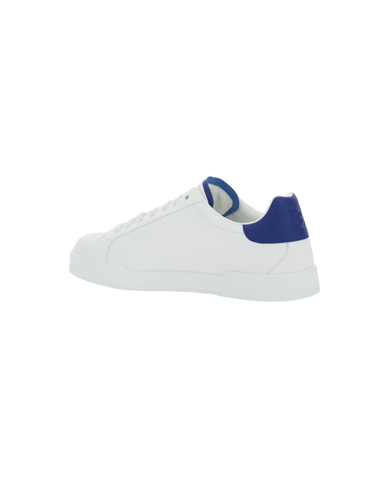 'portofino Light' White Sneakers With Perforated Logo On The Side And Logo Patch On The Tongue In Le - 3