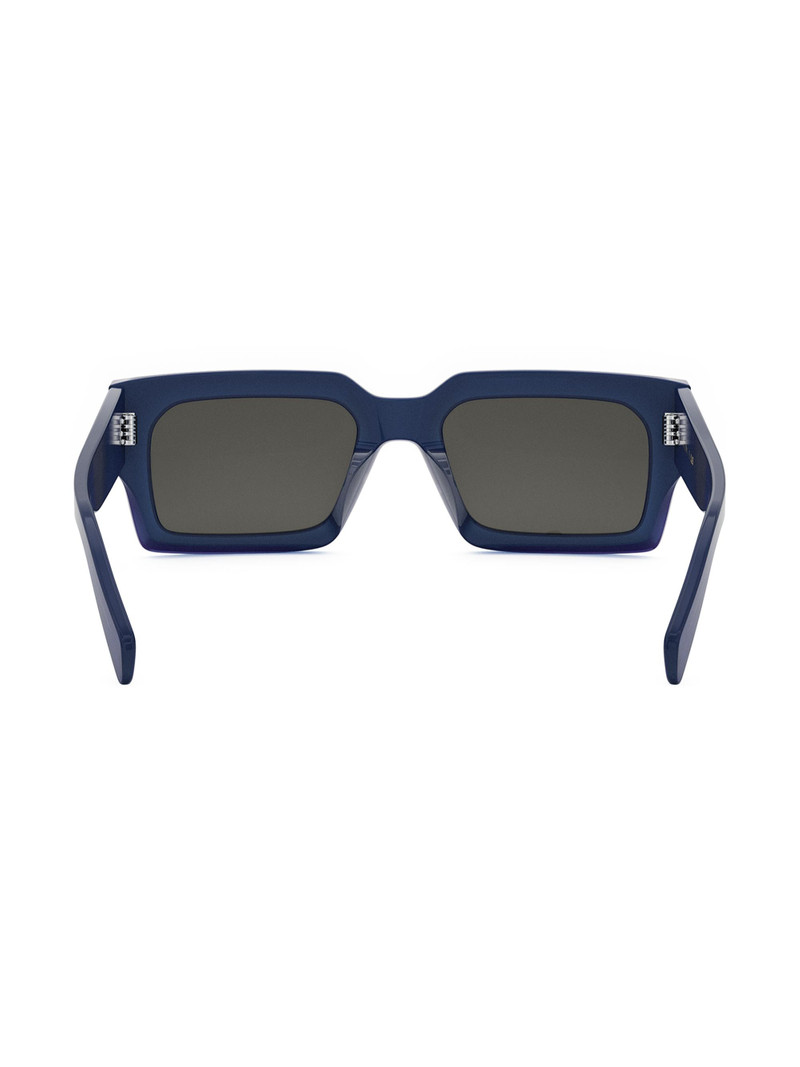 Men's Bold 3 Dots 54MM Rectangular Sunglasses - Shiny Blue 5