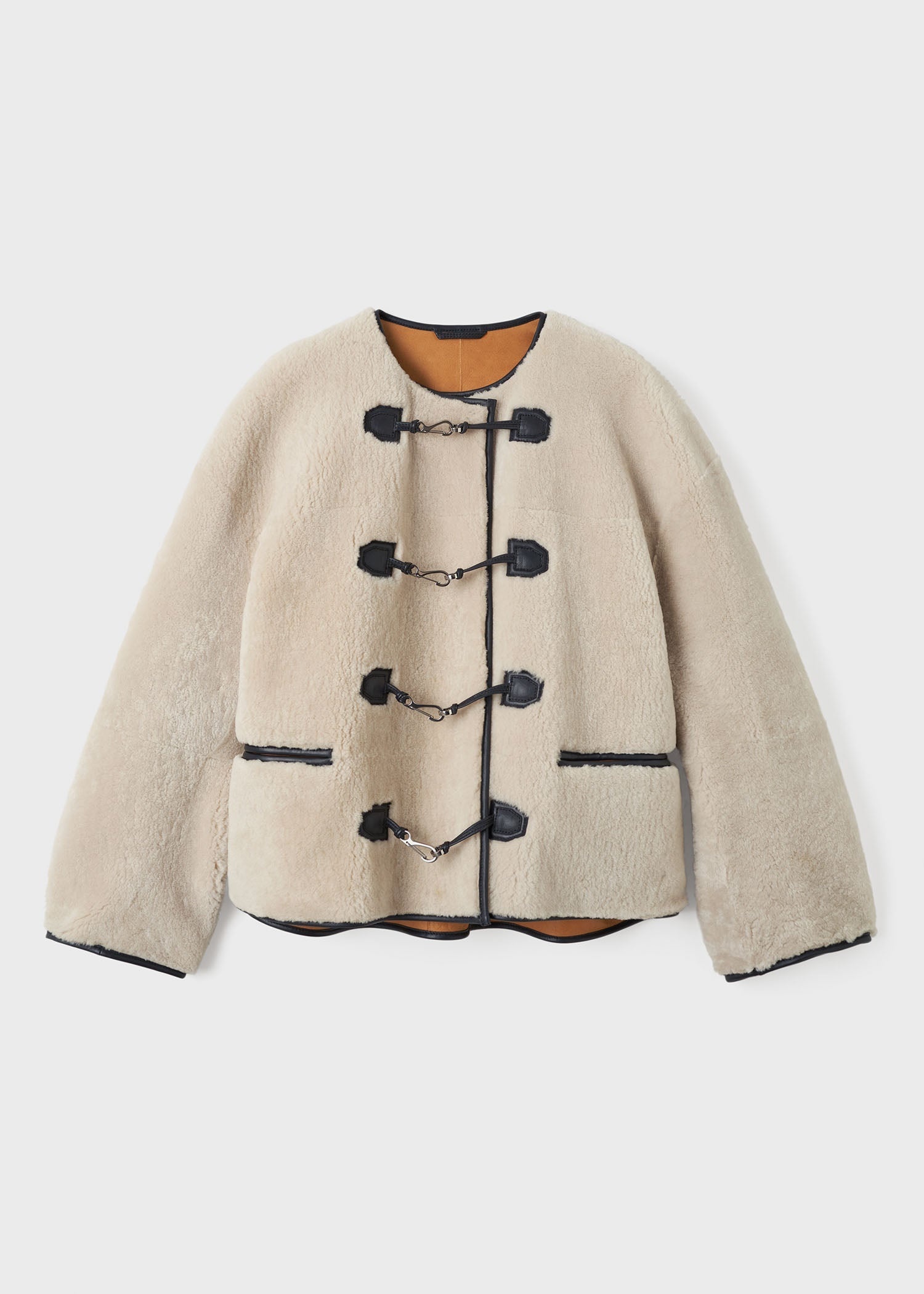 Teddy shearling clasp jacket off-white - 1