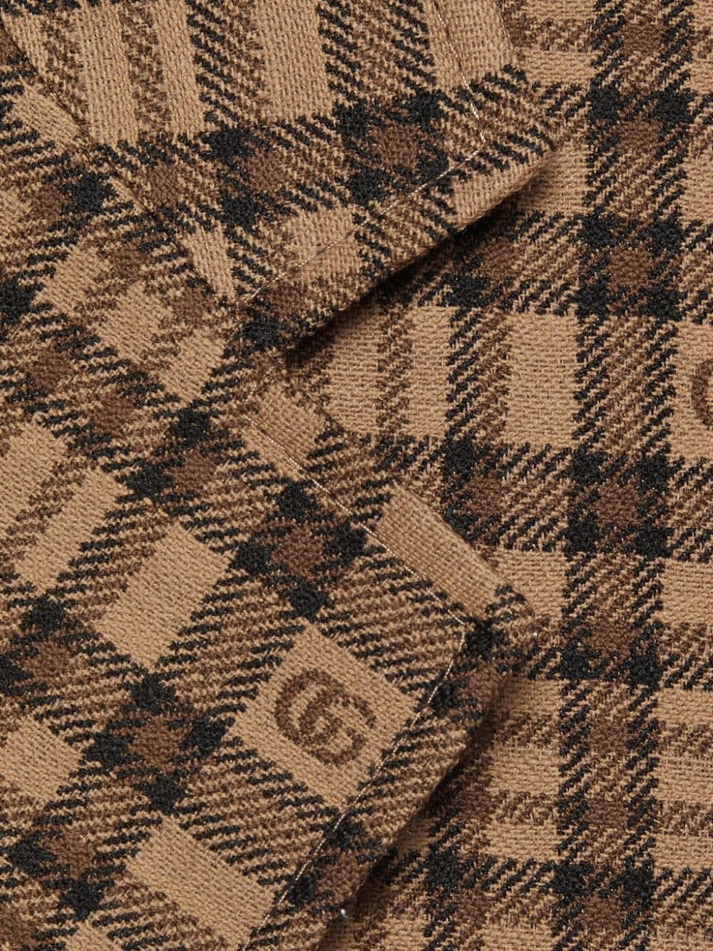 Double G-logo check-pattern blazer - 6