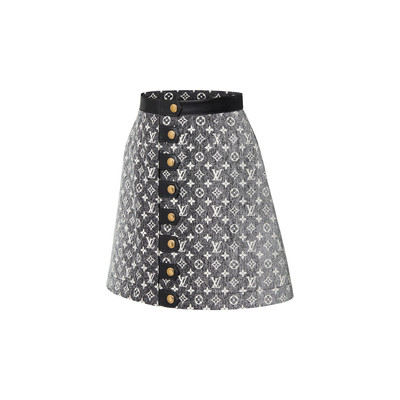 Louis Vuitton Monogram Denim Button Tab Skirt outlook