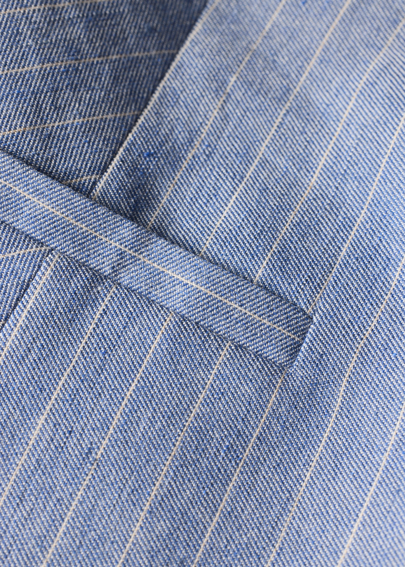 Women's Light Blue Pinstripe Waistcoat 3