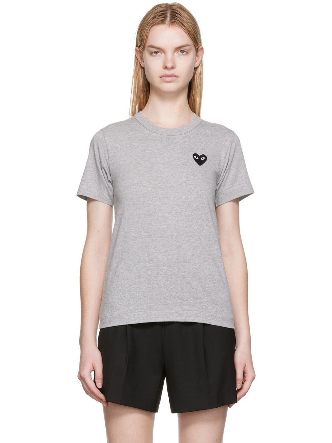 Gray Heart Patch T-Shirt - 1